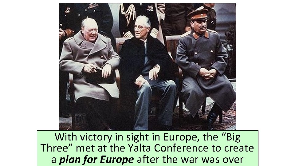 With victory in sight in Europe, the “Big Three” met at the Yalta Conference