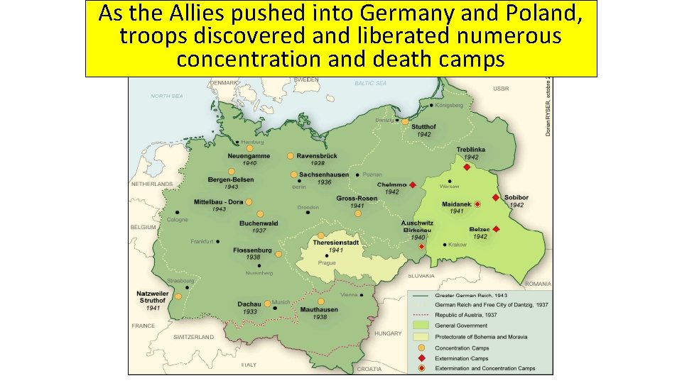 As the Allies pushed into Germany and Poland, troops discovered and liberated numerous concentration