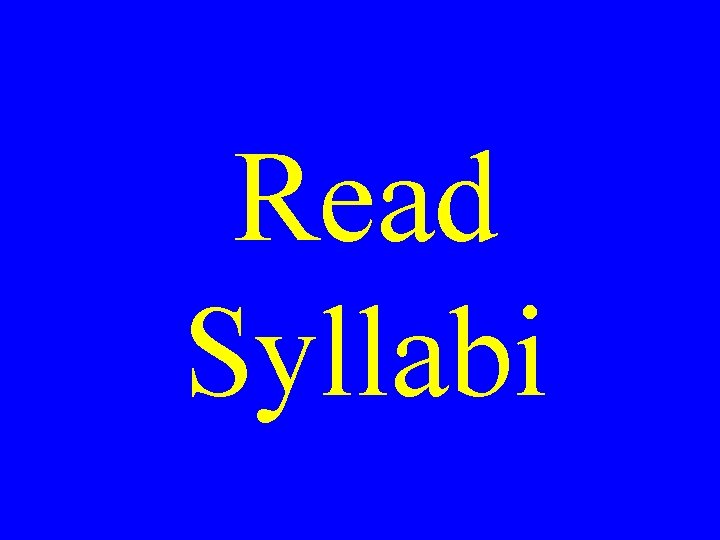 Read Syllabi 