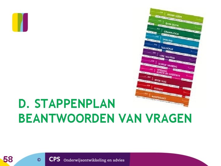 D. STAPPENPLAN BEANTWOORDEN VAN VRAGEN 58 