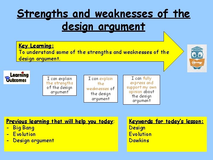 Strengths and weaknesses of the design argument Key Learning: To understand some of the