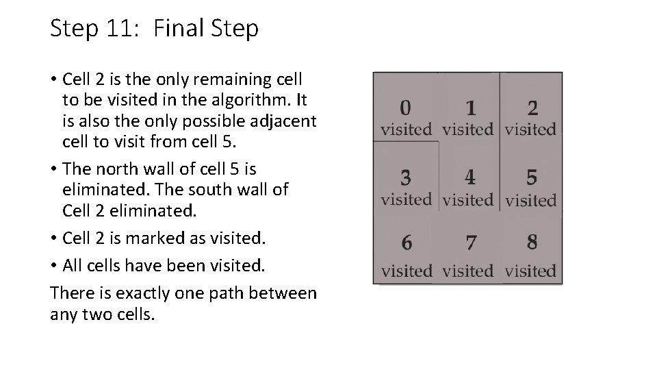Step 11: Final Step • Cell 2 is the only remaining cell to be