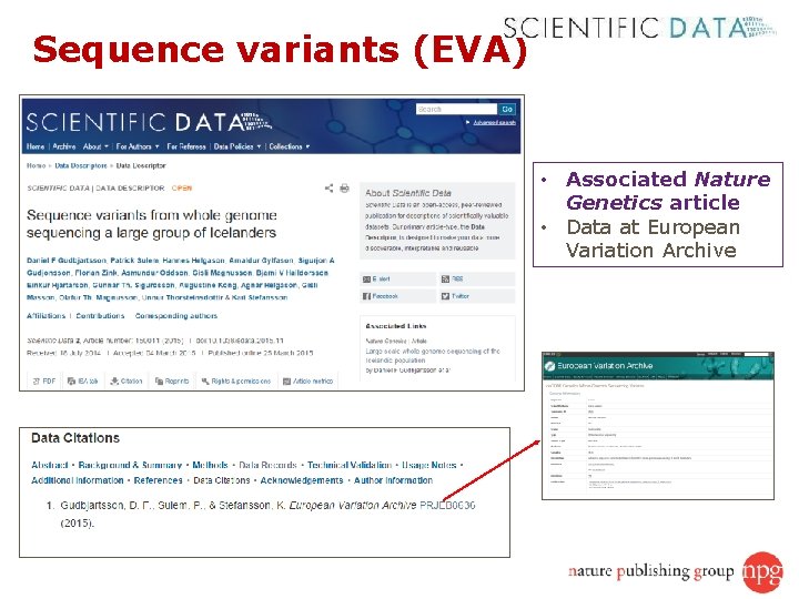 Sequence variants (EVA) • Associated Nature Genetics article • Data at European Variation Archive
