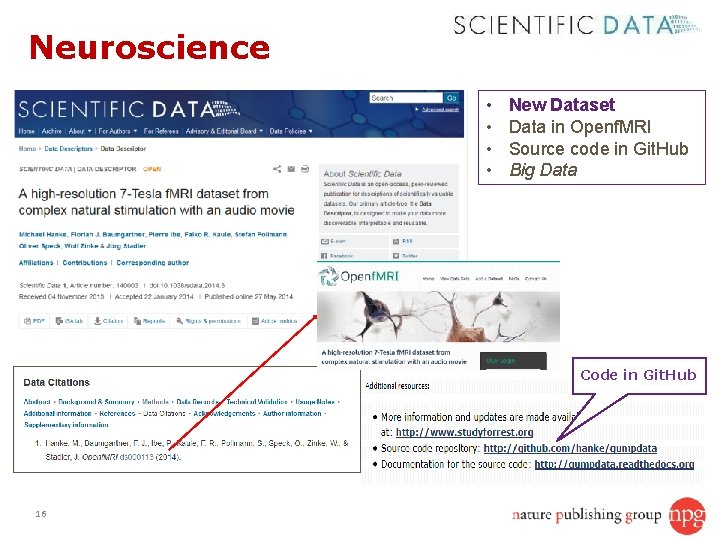 Neuroscience • • New Dataset Data in Openf. MRI Source code in Git. Hub