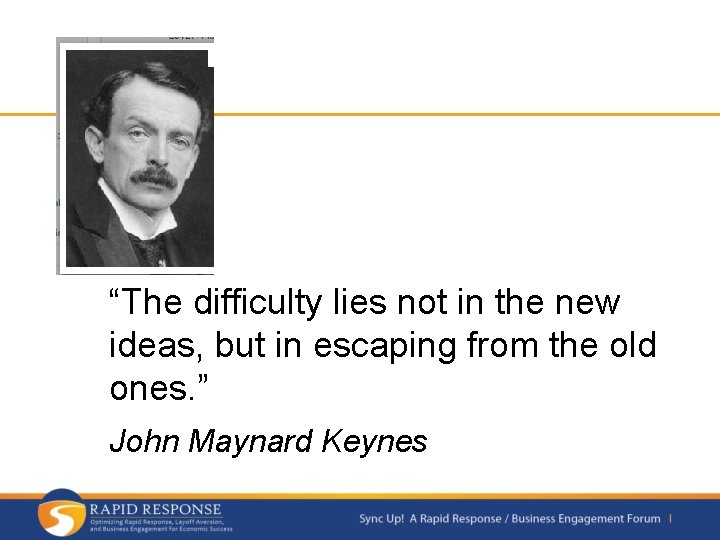 “The difficulty lies not in the new ideas, but in escaping from the old