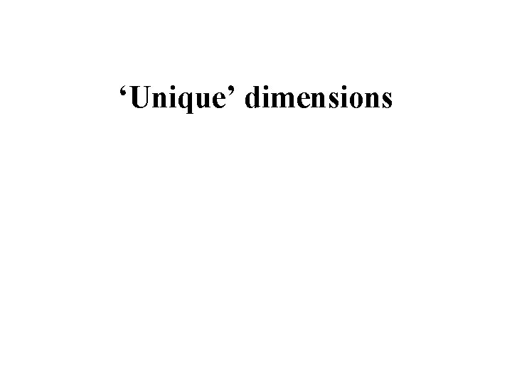 ‘Unique’ dimensions 