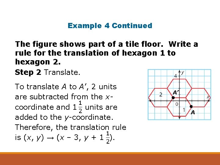 Example 4 Continued The figure shows part of a tile floor. Write a rule