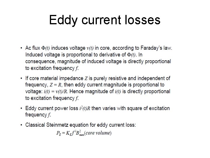 Eddy current losses 