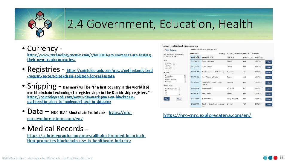 2. 4 Government, Education, Health • Currency - https: //www. technologyreview. com/s/608910/governments-are-testingtheir-own-cryptocurrencies/ • Registries