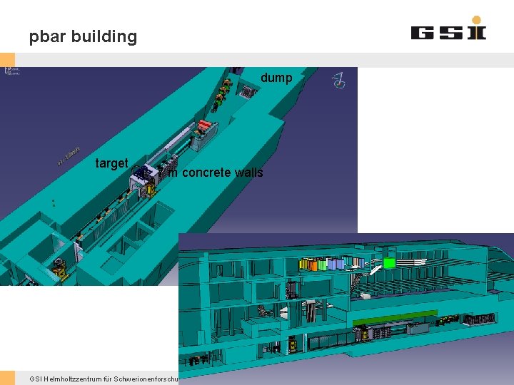 pbar building dump target 7 m concrete walls GSI Helmholtzzentrum für Schwerionenforschung Gmb. H