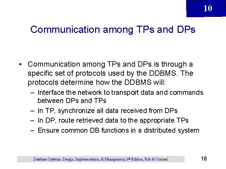 10 Communication among TPs and DPs • Communication among TPs and DPs is through 10 Communication among TPs and DPs • Communication among TPs and DPs is through