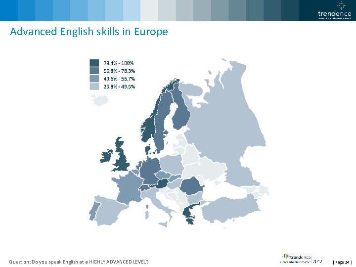 Advanced English skills in Europe Question: Do you speak English at a HIGHLY ADVANCED