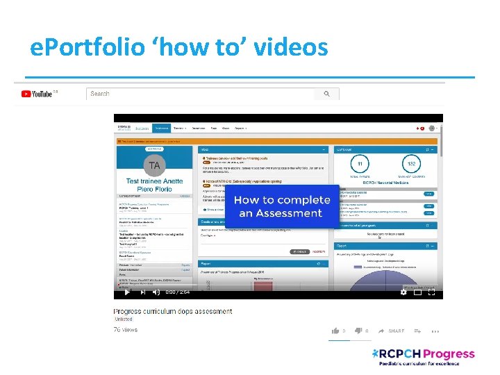 e. Portfolio ‘how to’ videos 