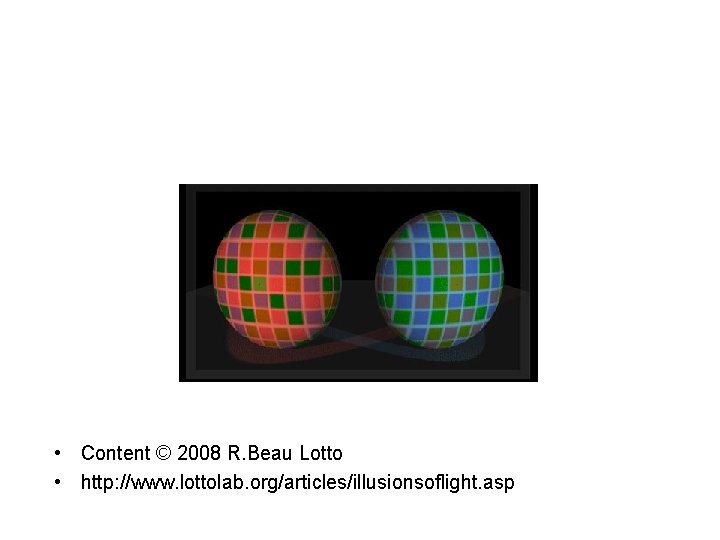  • Content © 2008 R. Beau Lotto • http: //www. lottolab. org/articles/illusionsoflight. asp