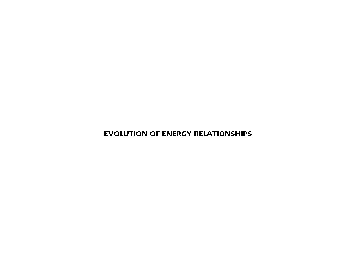 EVOLUTION OF ENERGY RELATIONSHIPS 