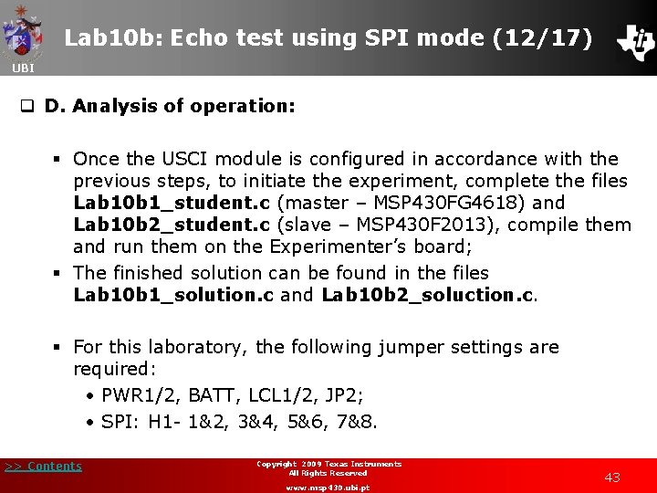 Lab 10 b: Echo test using SPI mode (12/17) UBI q D. Analysis of