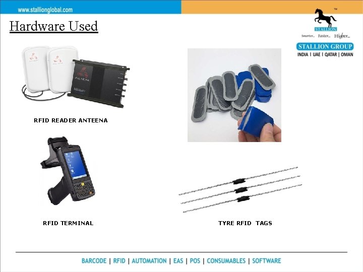 Hardware Used RFID READER ANTEENA RFID TERMINAL TYRE RFID TAGS 