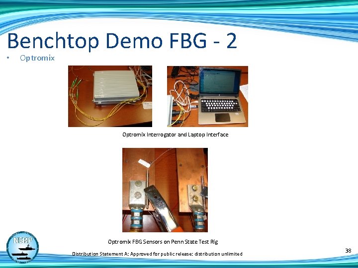 Benchtop Demo FBG - 2 • Optromix Interrogator and Laptop Interface Optromix FBG Sensors