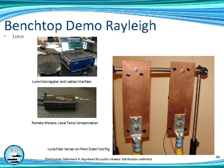 Benchtop Demo Rayleigh • Luna Interrogator and Laptop Interface Remote Module: Local Temp Compensation