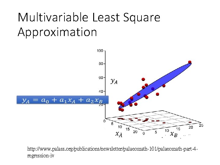 Multivariable Least Square Approximation http: //www. palass. org/publications/newsletter/palaeomath-101/palaeomath-part-4 regression-iv 