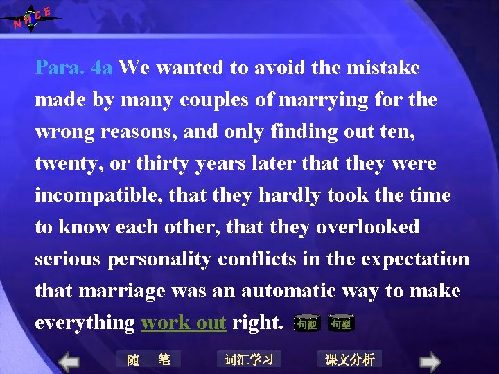 N E C H Para. 4 a We wanted to avoid the mistake made N E C H Para. 4 a We wanted to avoid the mistake made