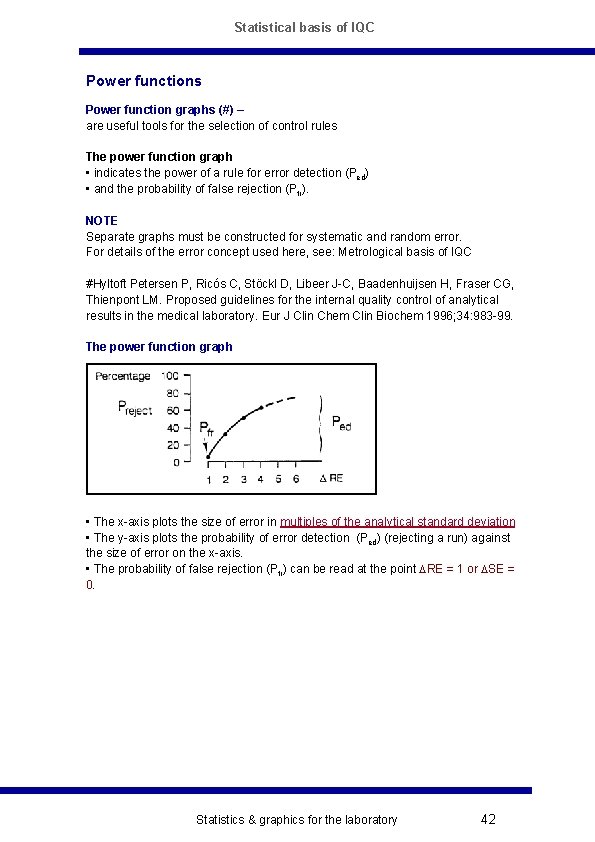 Statistical basis of IQC Power functions Power function graphs (#) – are useful tools