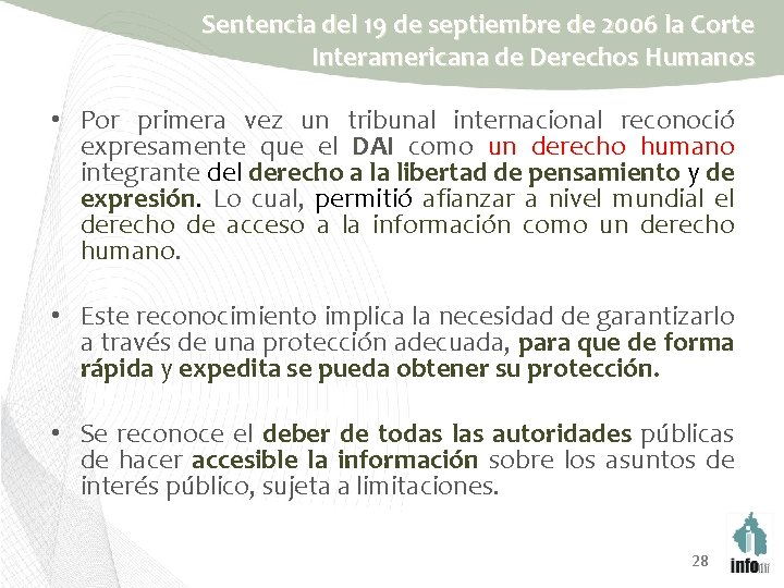Sentencia del 19 de septiembre de 2006 la Corte Interamericana de Derechos Humanos •