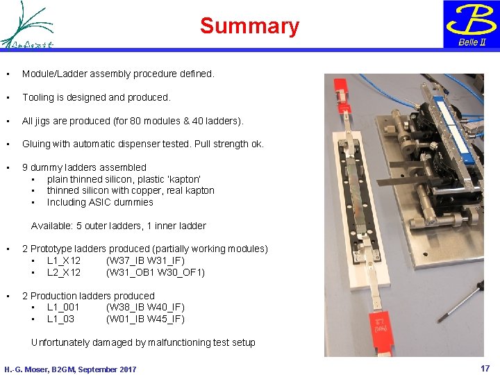 Summary • Module/Ladder assembly procedure defined. • Tooling is designed and produced. • All