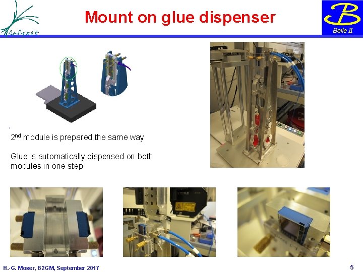 Mount on glue dispenser 2 nd module is prepared the same way Glue is