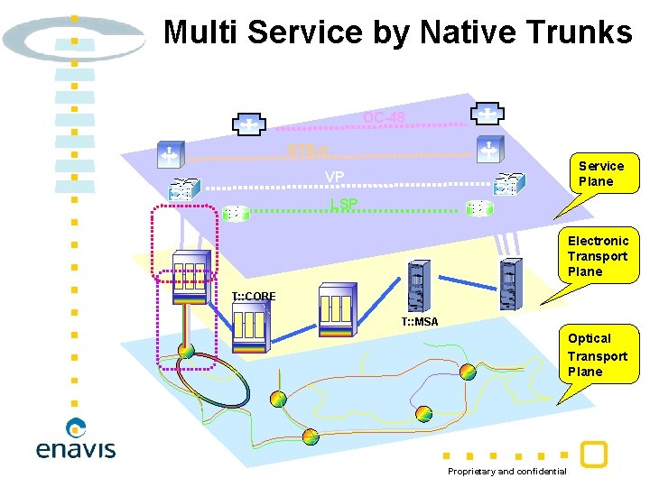 Multi Service by Native Trunks OC-48 STS-n Service Plane VP LSP Electronic Transport Plane