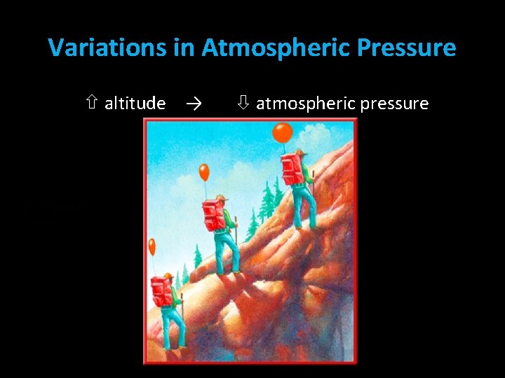 Variations in Atmospheric Pressure altitude → atmospheric pressure 