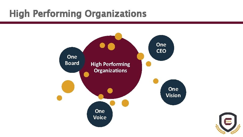 High Performing Organizations One Board One CEO High Performing Organizations One Vision One Voice