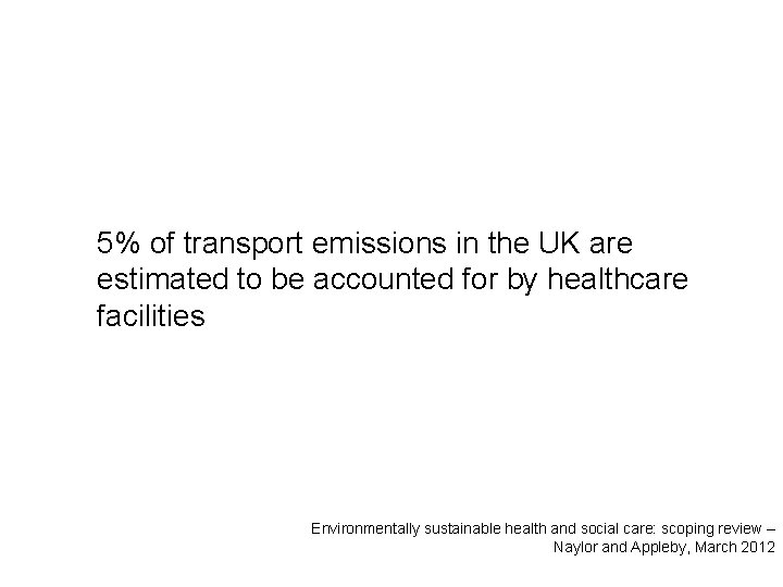 5% of transport emissions in the UK are estimated to be accounted for by
