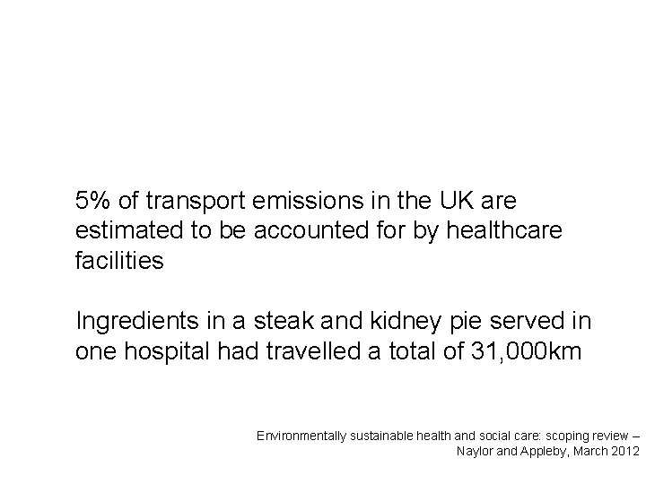5% of transport emissions in the UK are estimated to be accounted for by