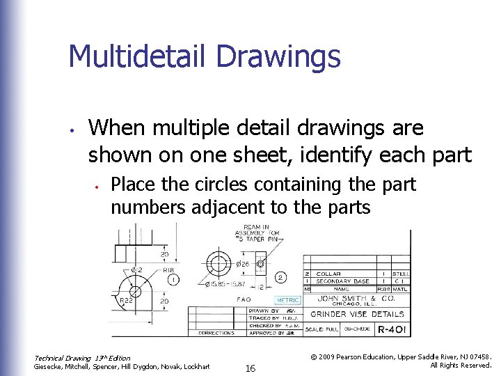 Multidetail Drawings • When multiple detail drawings are shown on one sheet, identify each