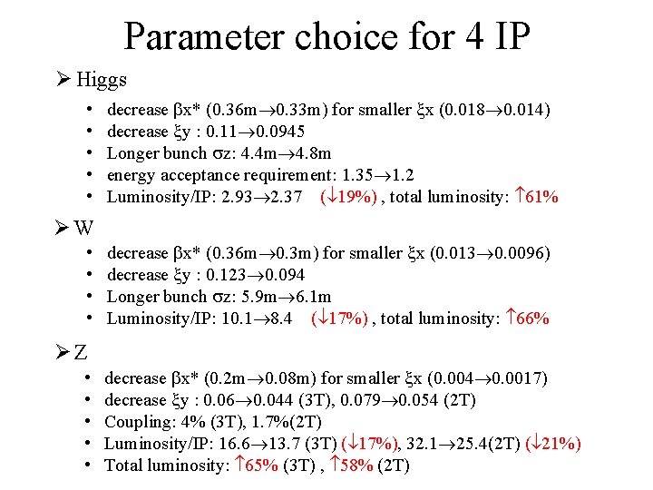 Parameter choice for 4 IP Ø Higgs • • • decrease x* (0. 36