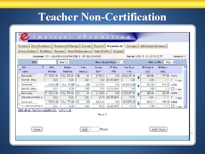 Teacher Non-Certification 
