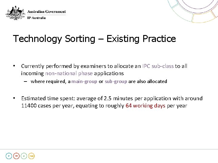 Technology Sorting – Existing Practice • Currently performed by examiners to allocate an IPC Technology Sorting – Existing Practice • Currently performed by examiners to allocate an IPC