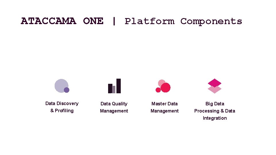 ATACCAMA ONE | Platform Components Data Discovery Data Quality Master Data Big Data &