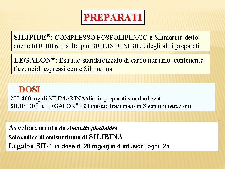 PREPARATI SILIPIDE®: COMPLESSO FOSFOLIPIDICO e Silimarina detto anche Id. B 1016; risulta più BIODISPONIBILE