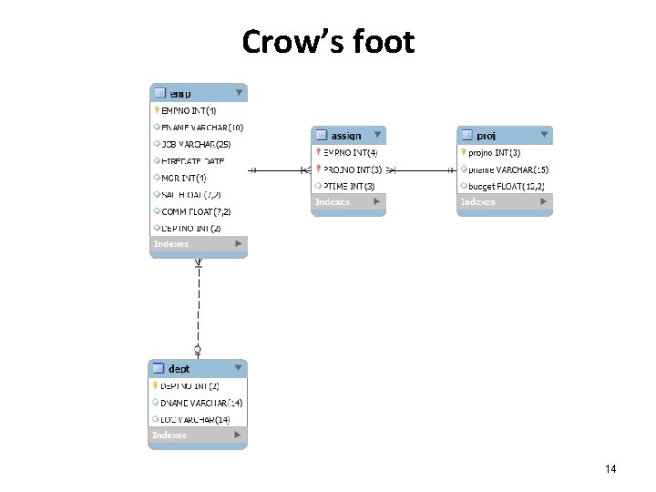 Crow’s foot 14 