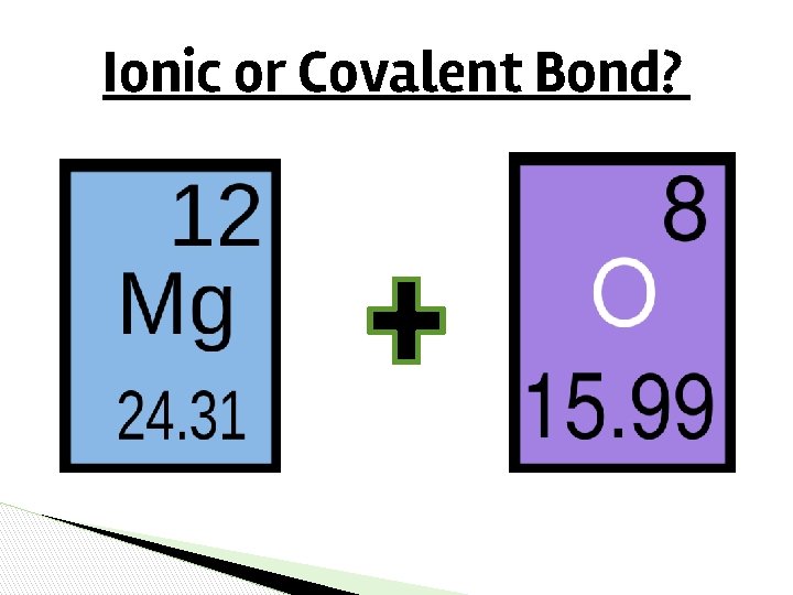 Ionic or Covalent Bond? Ionic or Covalent Bond?