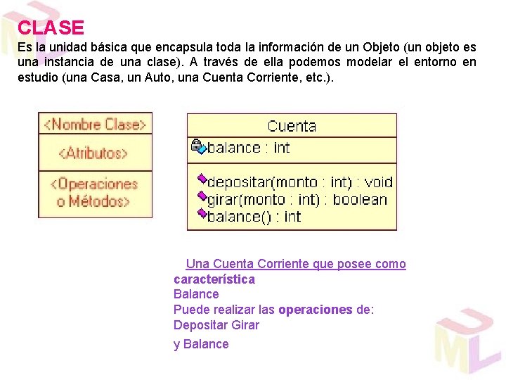 CLASE Es la unidad básica que encapsula toda la información de un Objeto (un