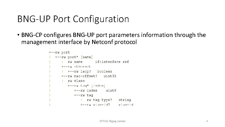 YANG Data Model for CU Separated BNG Protocol