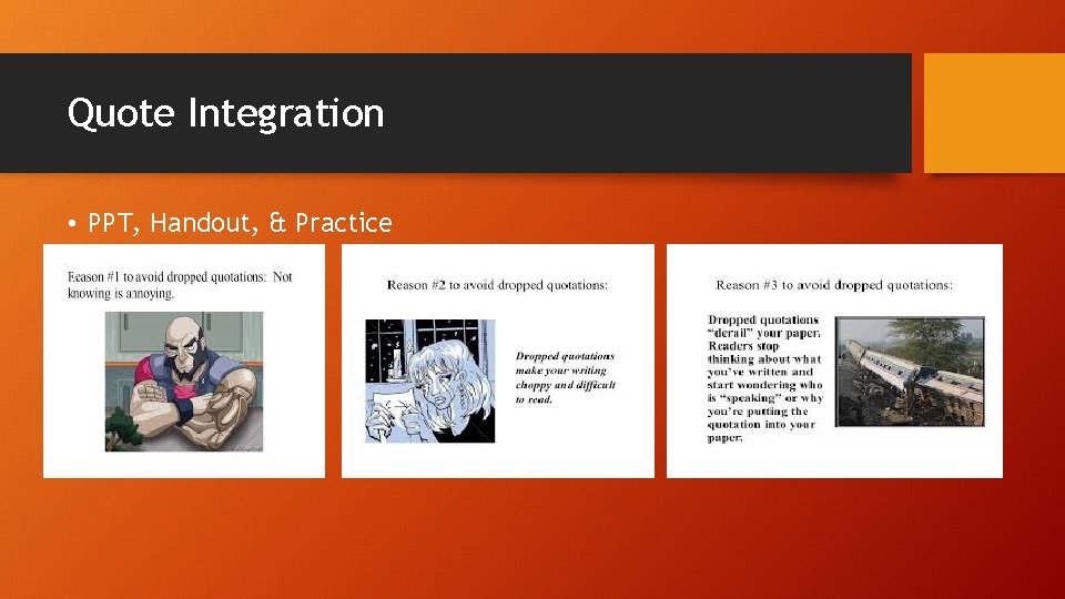 Quote Integration • PPT, Handout, & Practice • 