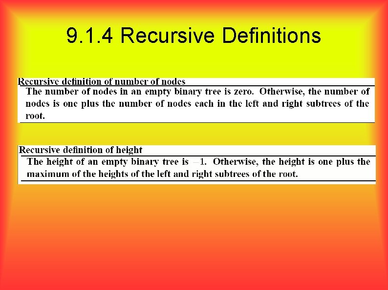 9. 1. 4 Recursive Definitions 