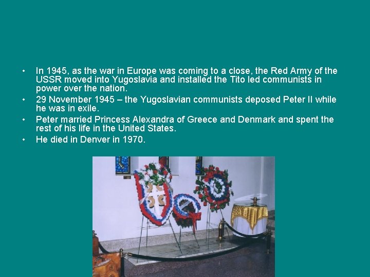 • • In 1945, as the war in Europe was coming to a