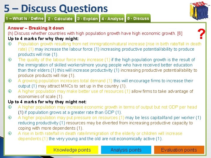 5 – Discuss Questions 1 – What Is / Define 2 - Calculate 3