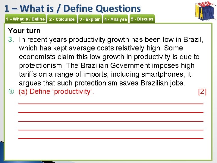 1 – What is / Define Questions 1 – What Is / Define 2