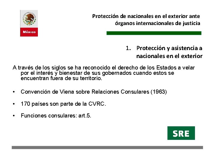 Protección de nacionales en el exterior ante órganos internacionales de justicia 1. Protección y